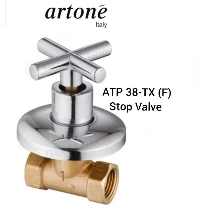 Artone-pro ATP 38-TX[F] วาล์วหยุดปกปิดขนาด 1 นิ้ว c/w แกนสแตนเลส Chromed หน้าแปลน Full Turn Rising