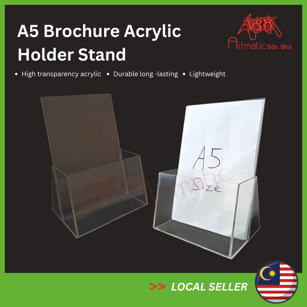 อะคริลิค A5 Brochure Holder Stand Flyer Holder Counter Display Rack