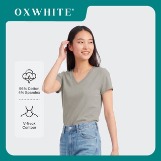 Oxwhite Women Premium Cotton V-Neck Tee