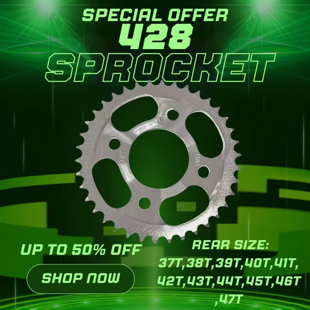428 CHROME REAR SPROCKET CHROME RS150 V1 V2 RSX150 RSX RSX HONDA REAR SPOCKET เหล็ก YB5L YTZ5S YTZ6V