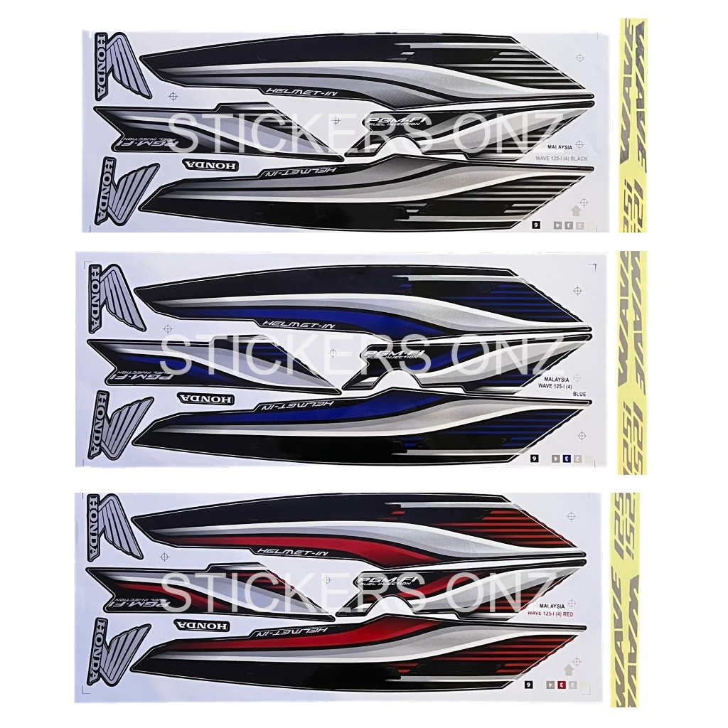 สติ๊กเกอร์ HONDA WAVE125-i Stripe Stiker HONDA WAVE125 I WAVE125i FUEL INJECTION (4) ชุดฝาครอบร่างกา