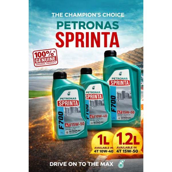 PETRONAS 100 SPRINTA F700 15w40 10w40 1L 1.2L