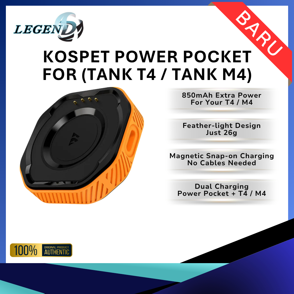KOSPET Power Pocket สําหรับ TANK T4 / TANK M4 สมาร์ทวอทช์ | ที่ชาร์จไร้สายแบบแม่เหล็ก | แบตเตอรี่ 850มะห์