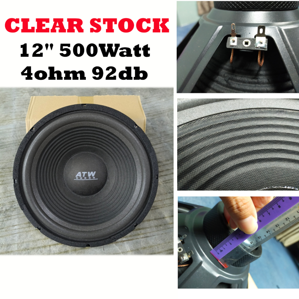 12INCH ATW 92DB 500WATT CAR WOOFER LOW BASS SPEAKER AUDIO SYSTEM