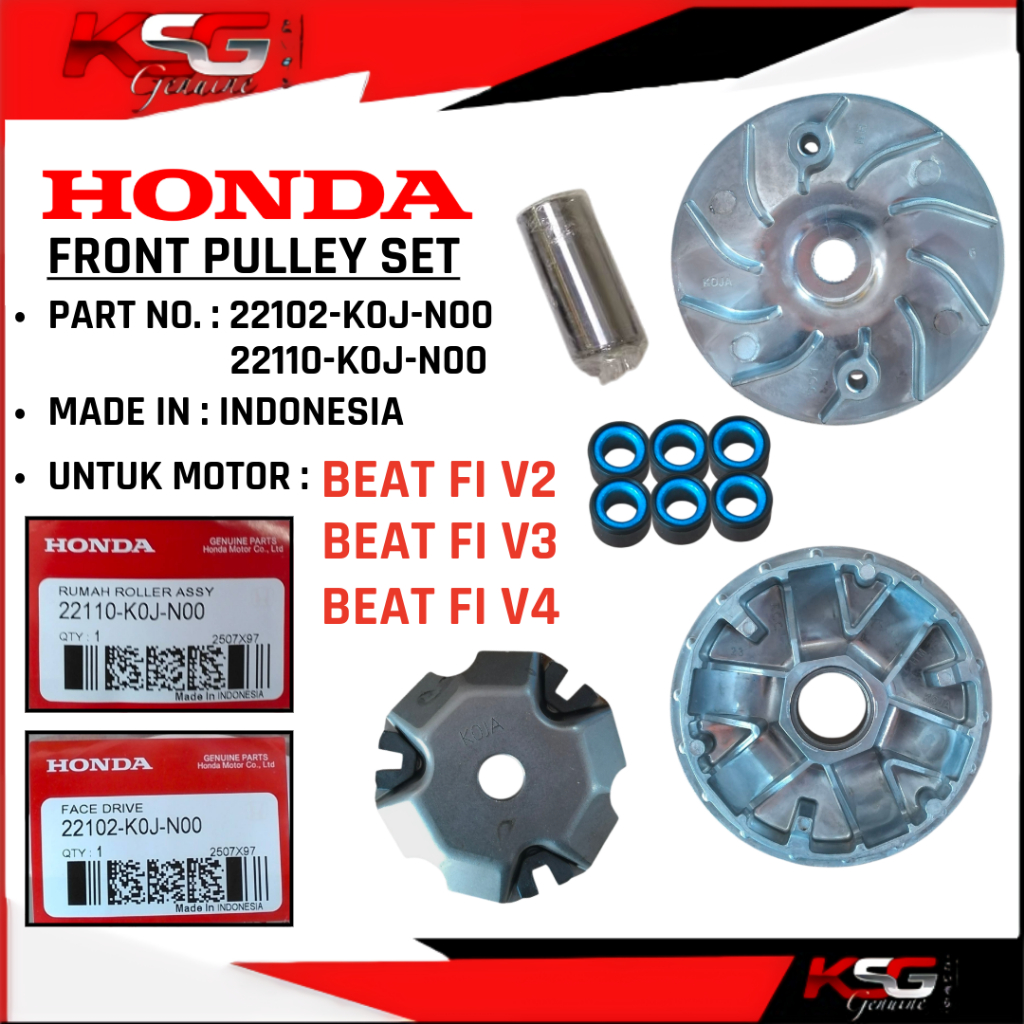 HONDA BEAT V1 V2 V3 ด้านหน้า PULLY SET BEAT 110 V2 V3 V4 22110-K0J-N00 , 22102-K0J-N00