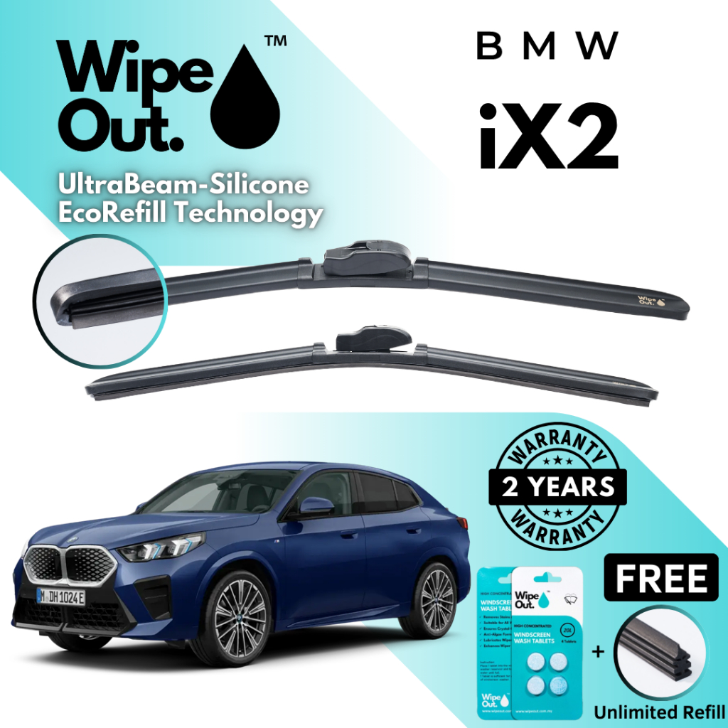 [PREMIER] WipeOut UltraBeam Silicone EcoRefill-Technology Wiper BMW iX2 (ชุดหน้า)