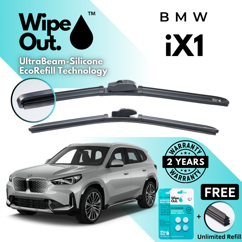 [PREMIER] WipeOut UltraBeam Silicone EcoRefill-Technology Wiper BMW iX1 (ชุดหน้า)