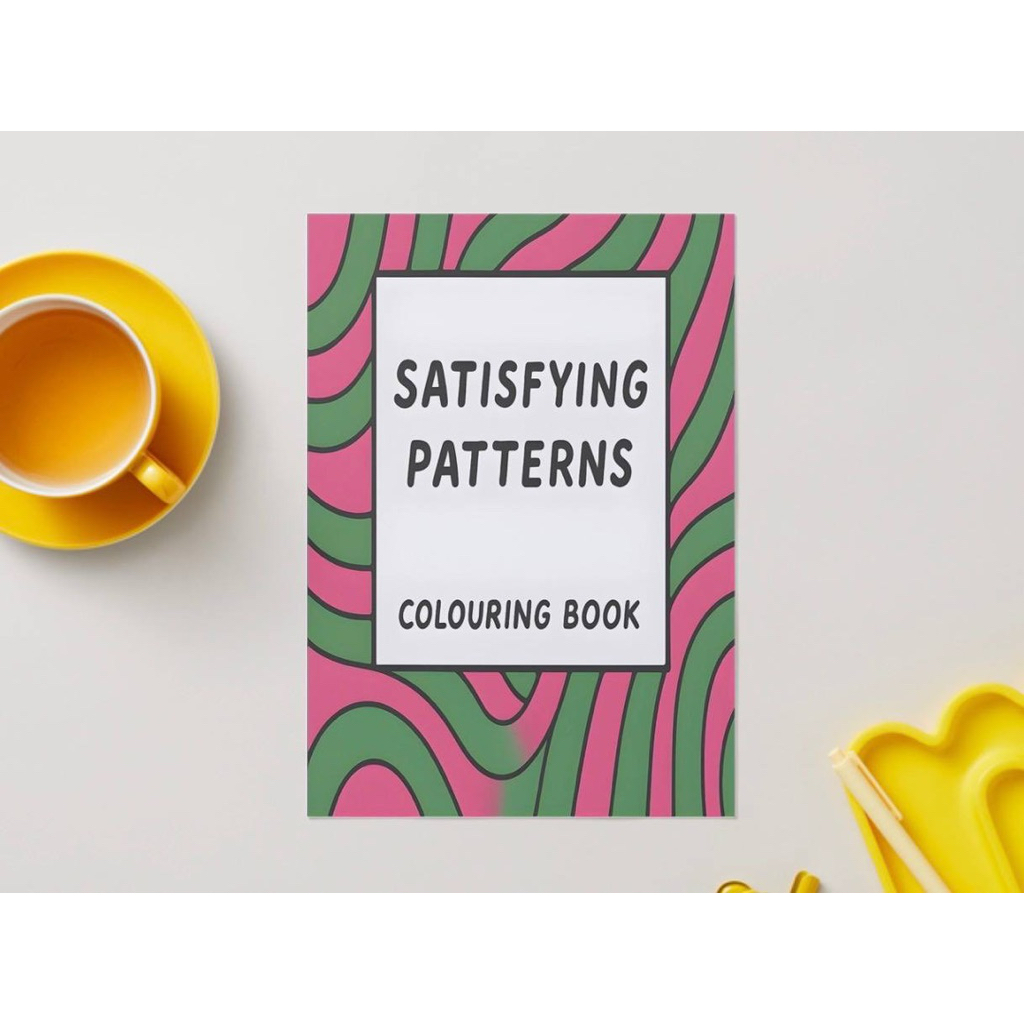 SATISFYING PATTERN COLORING สําหรับเด็ก 30 PAGES กระดาษระบายสีสีสุ่มสําหรับเด็กและผู้ใหญ่