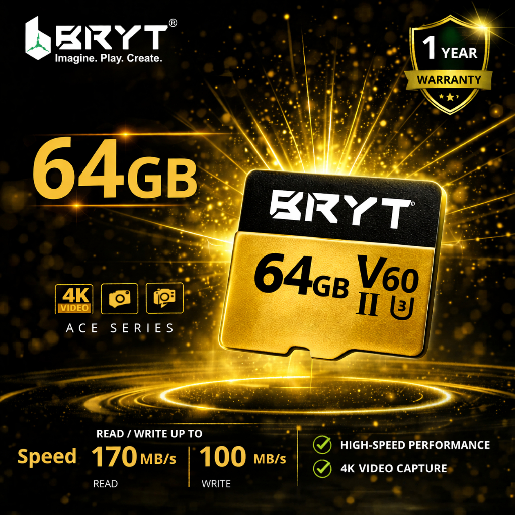 BRYT MSD CARD [V60 A2 U3] 64GB/128B/256GB MICRO SD CARD