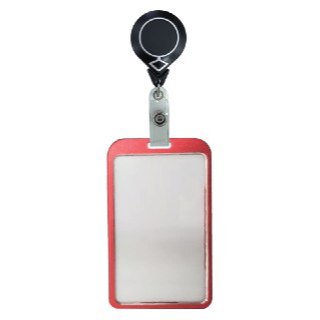 LX 3025 TEAR DROP ID BADGE REEL ID YOYO c/w LX T1441V RED METAL ID HOLDER