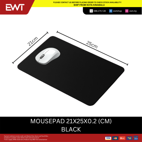 MOUSE PAD BLACK / RUBBER MAT BASE