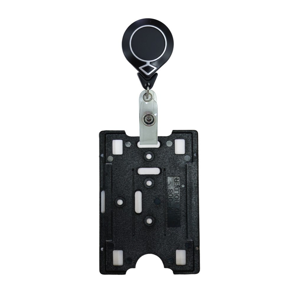 LX 3025 TEAR DROP ID BADGE REEL c/w LX 008 BLACK ID HOLDER