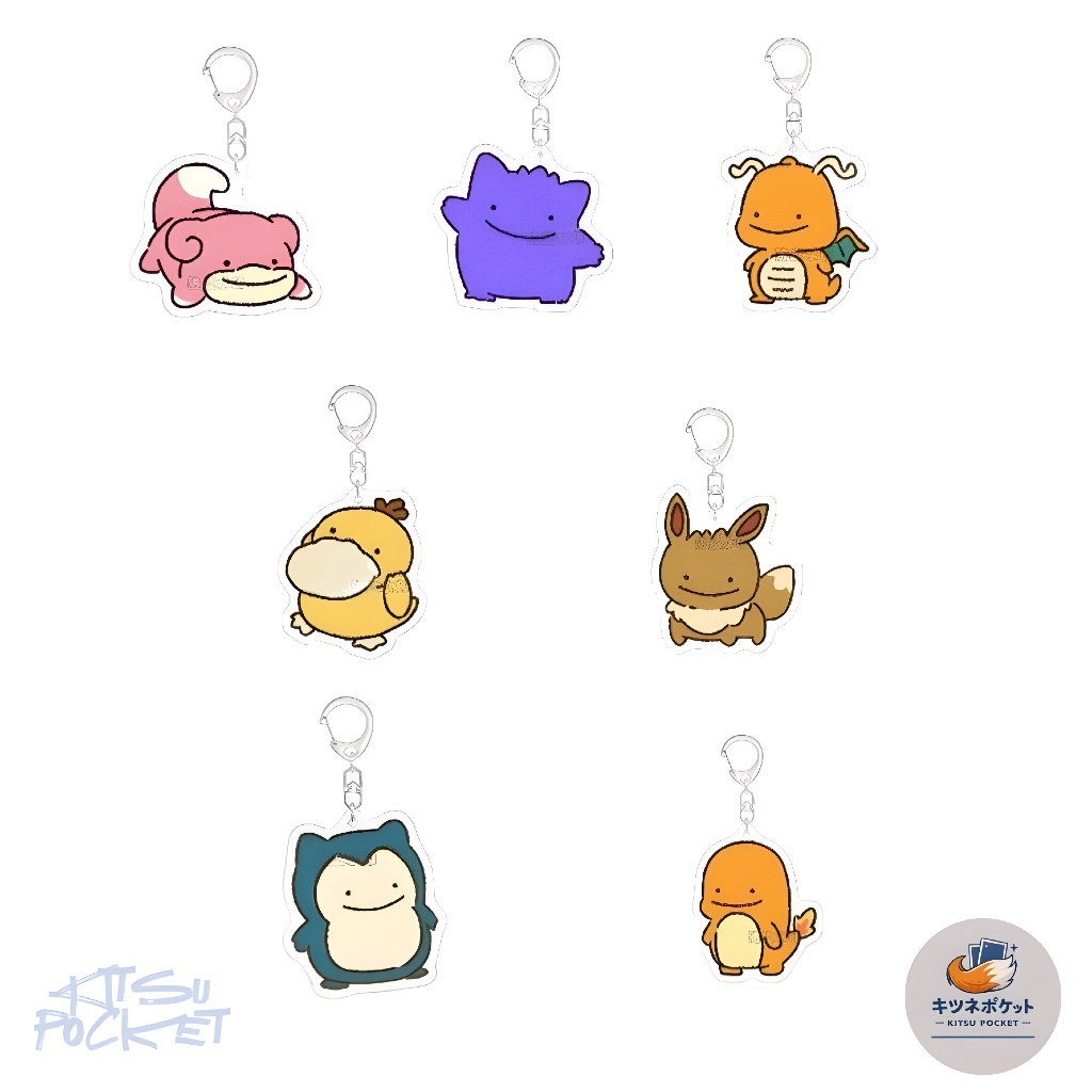 พวงกุญแจโปเกมอน น่ารัก Slowpoke Gengar Dragonite Psyduck Eevee Snorlax Charmander