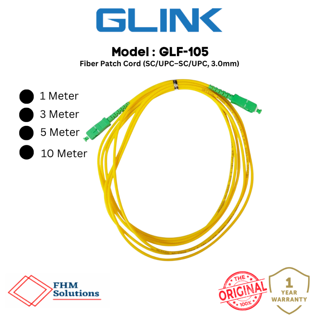 GLINK GLF-105 สายแพทช์ไฟเบอร์ (SC/UPC–SC/UPC, 3.0mm)