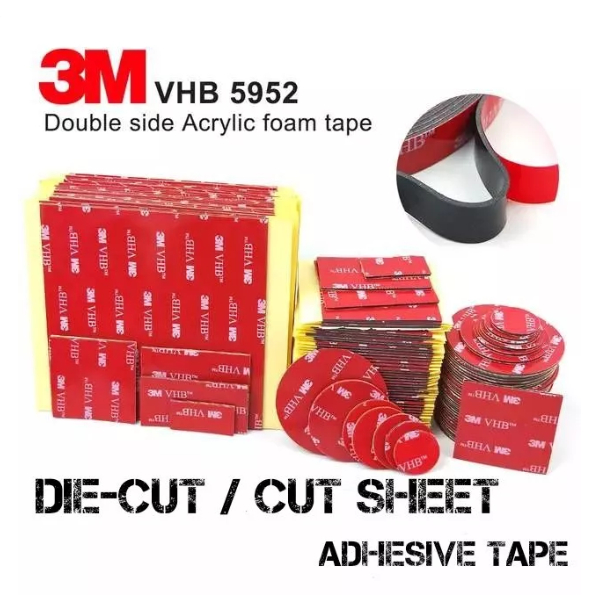 3M VHB Double Sided Tape Clear Black PE Foam Magic Nano Tape 4910 5952 (1cm - 3cm)