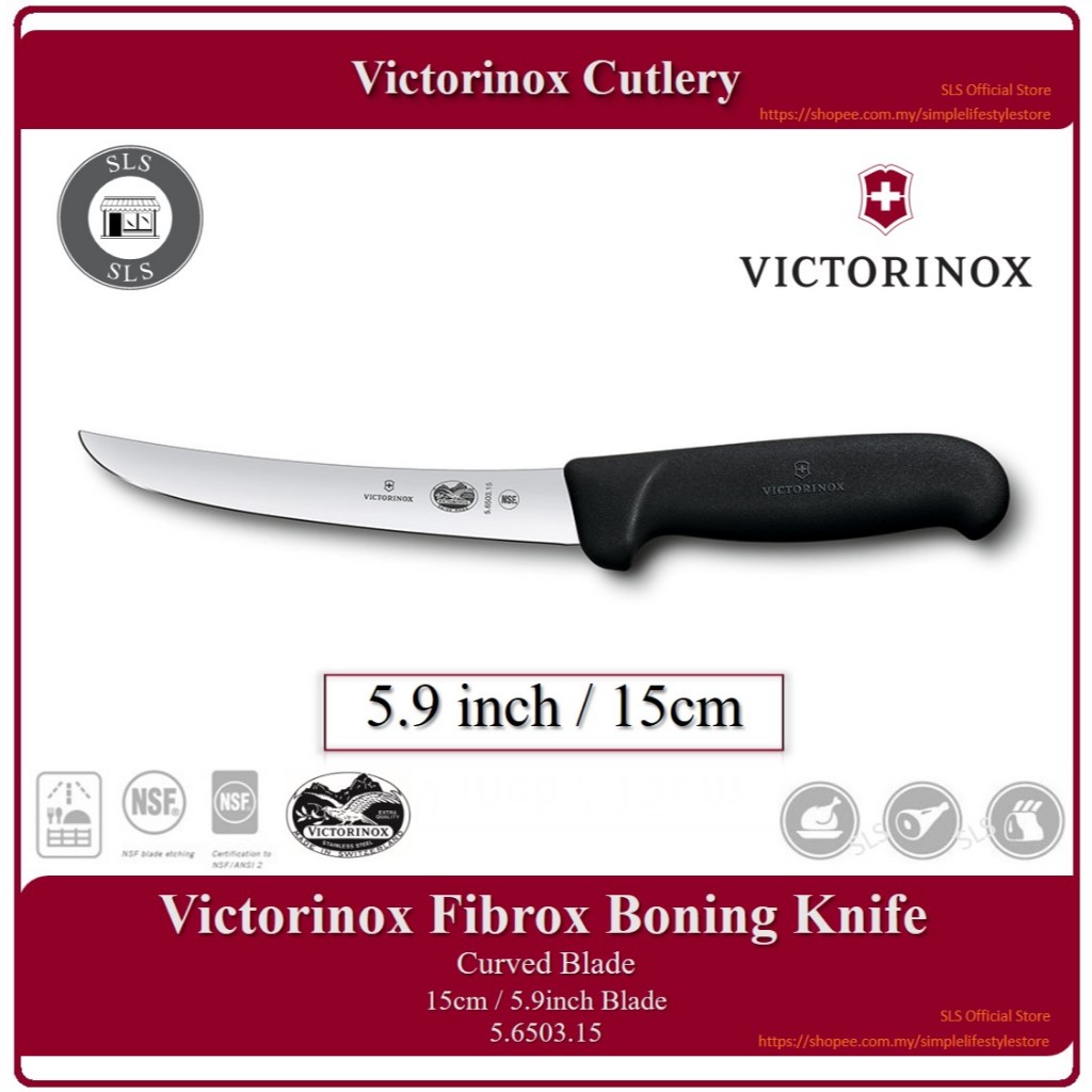 SLS Victorinox 15cm Fibrox Boning Knife (ใบมีดโค้ง) Pisau Boning 5.503.15