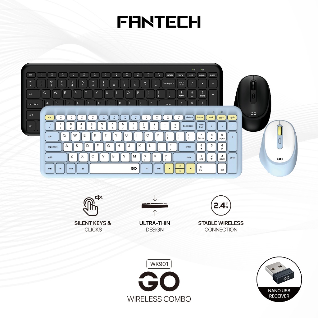 FANTECH WK901 GO ชุดคีย์บอร์ดและเมาส์ไร้สาย