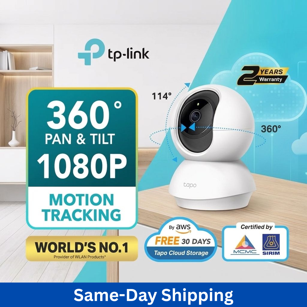 TP-Link Tapo TC70 1080P Full HD Pan/Tilt Home Security Camera กล้องวงจรปิด WiFi 360 องศา