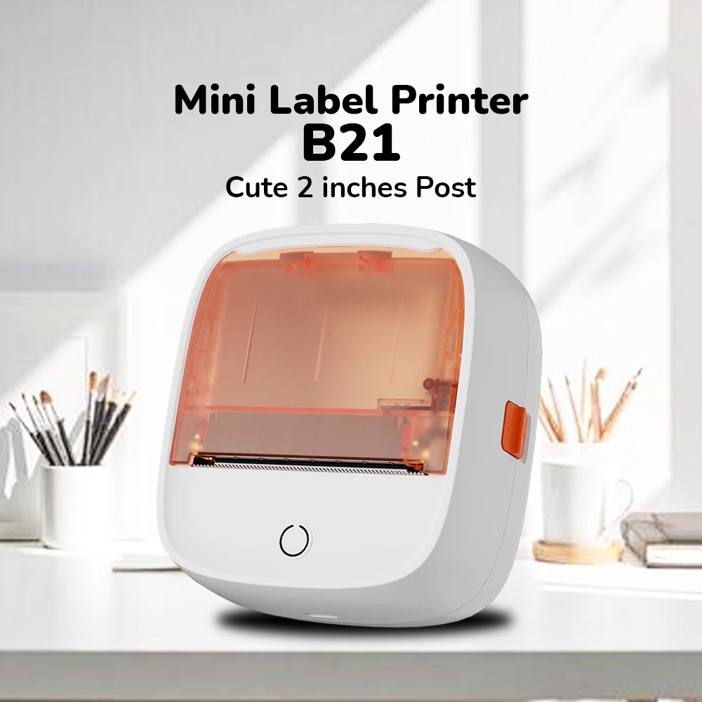 AIYIN B21 MINI LABEL PRINTER - สีส้มสีขาว