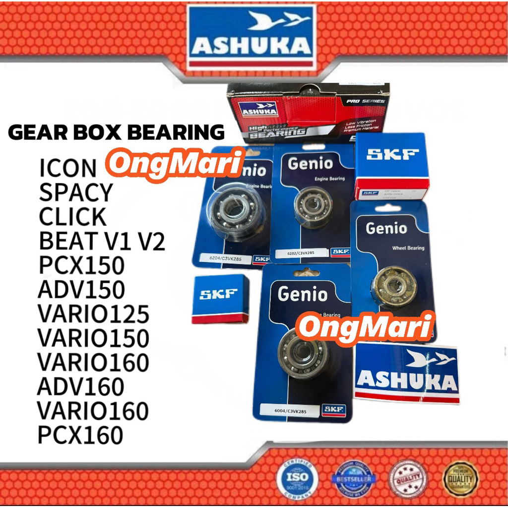 HONDA ADV 150 160 VARIO 125 150 160 ICON SPACY CLICK PCX150 BEAT V1 V2 RACING BEARING SET SKF GEAR B