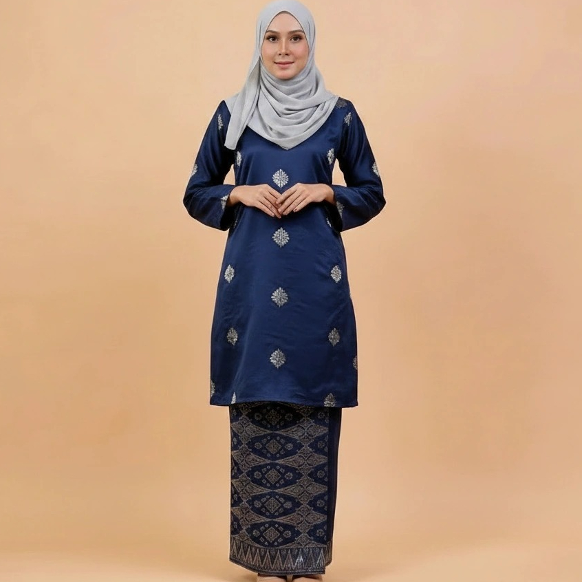 Kurung pahang songket cottonflowerdesignsongketotenunmuslimahfashionpermpuanlates