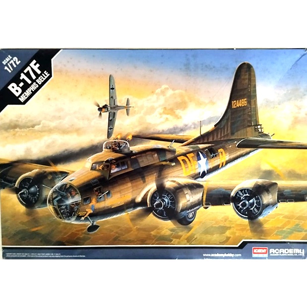 Academy 1/72 Scale WW2 Bomber Aircraft Assembly Model Kit B-17F Memphis Belle