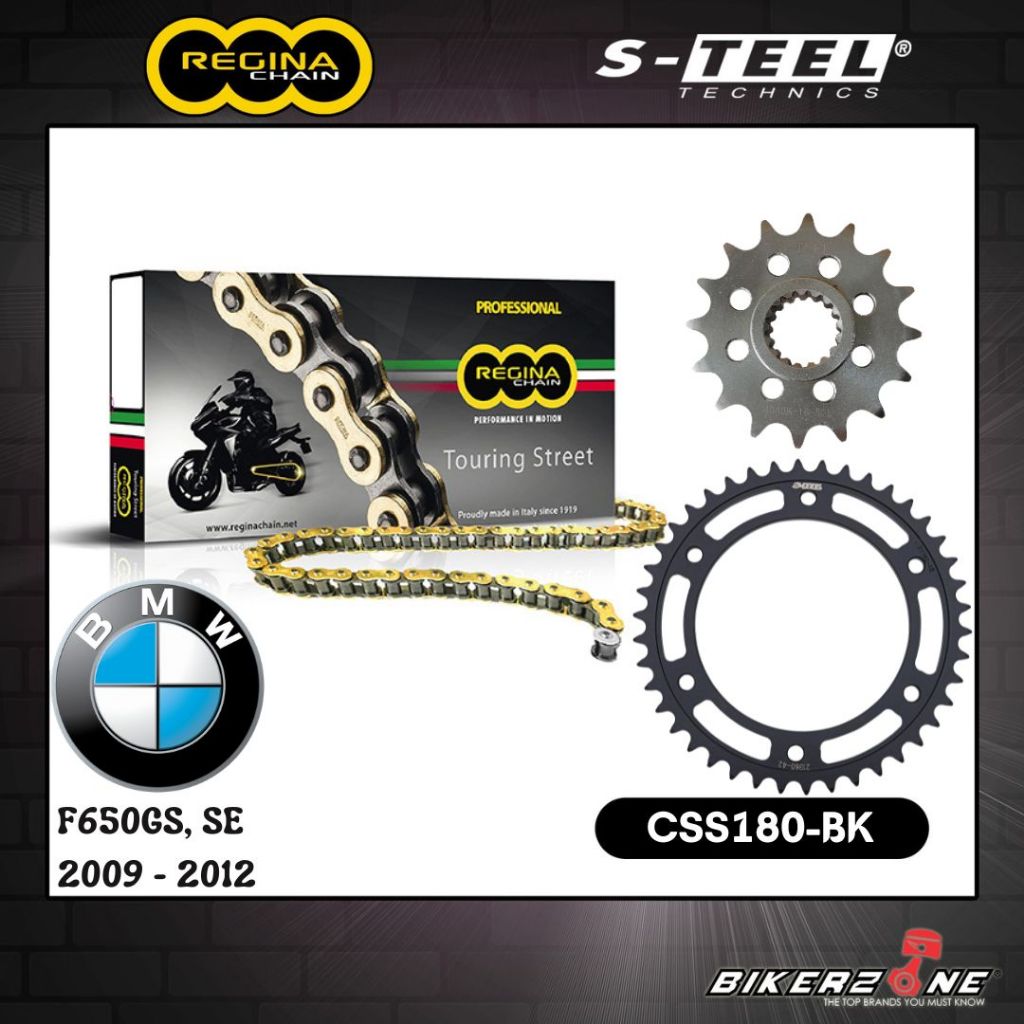 BMW 650cc FG650GS, SE 2009 - 2012 - Regina Chain Touring Street (525 ZRT) + S-teel สเตอร์หน้าและหลัง
