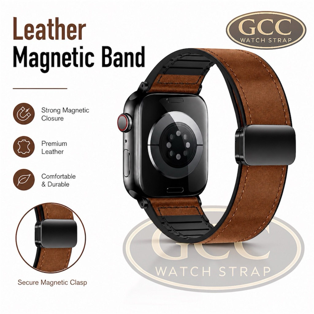 ชุดสูทหนังแม่เหล็กวินเทจ Ultra iWatch 38-40-41-S10 S11 42mm / 42-44-45-46mm