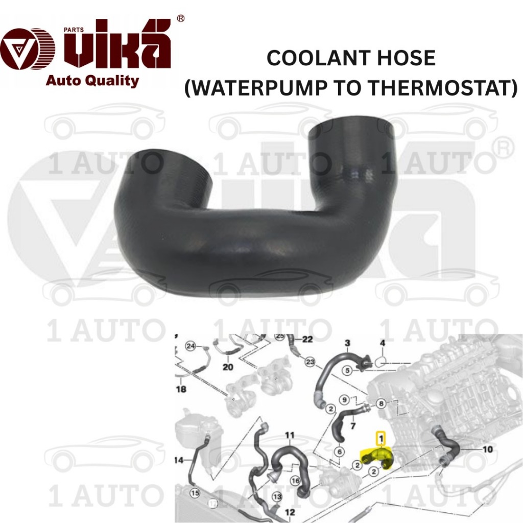 VIKA COOLANT HOSE (WATERPUMP TO THERMOSTAT) BMW E90 E92 E93 N54 335i X6 E71 35iX E4 E89 35i