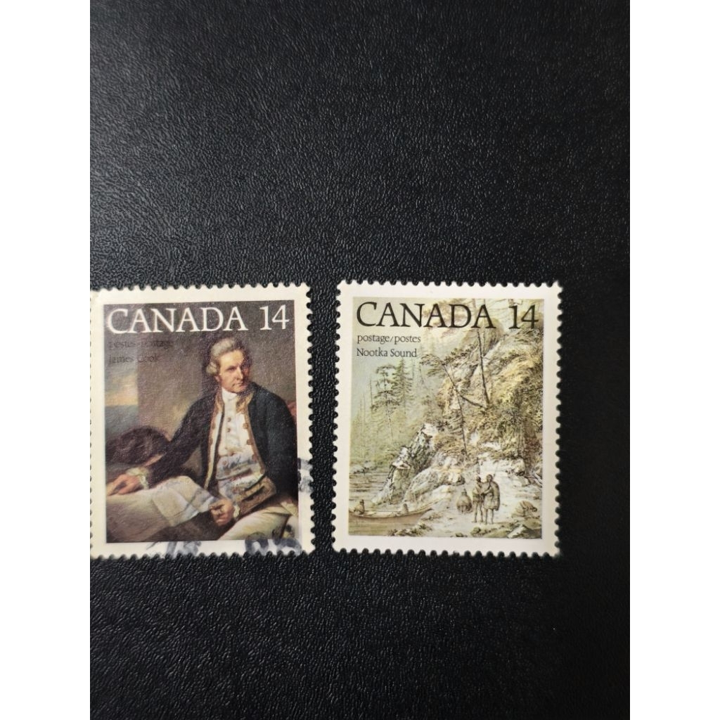 BA10 Canada ปี 1978 แสตมป์ Captain James Cook ครบชุด 2v ใช้แล้ว