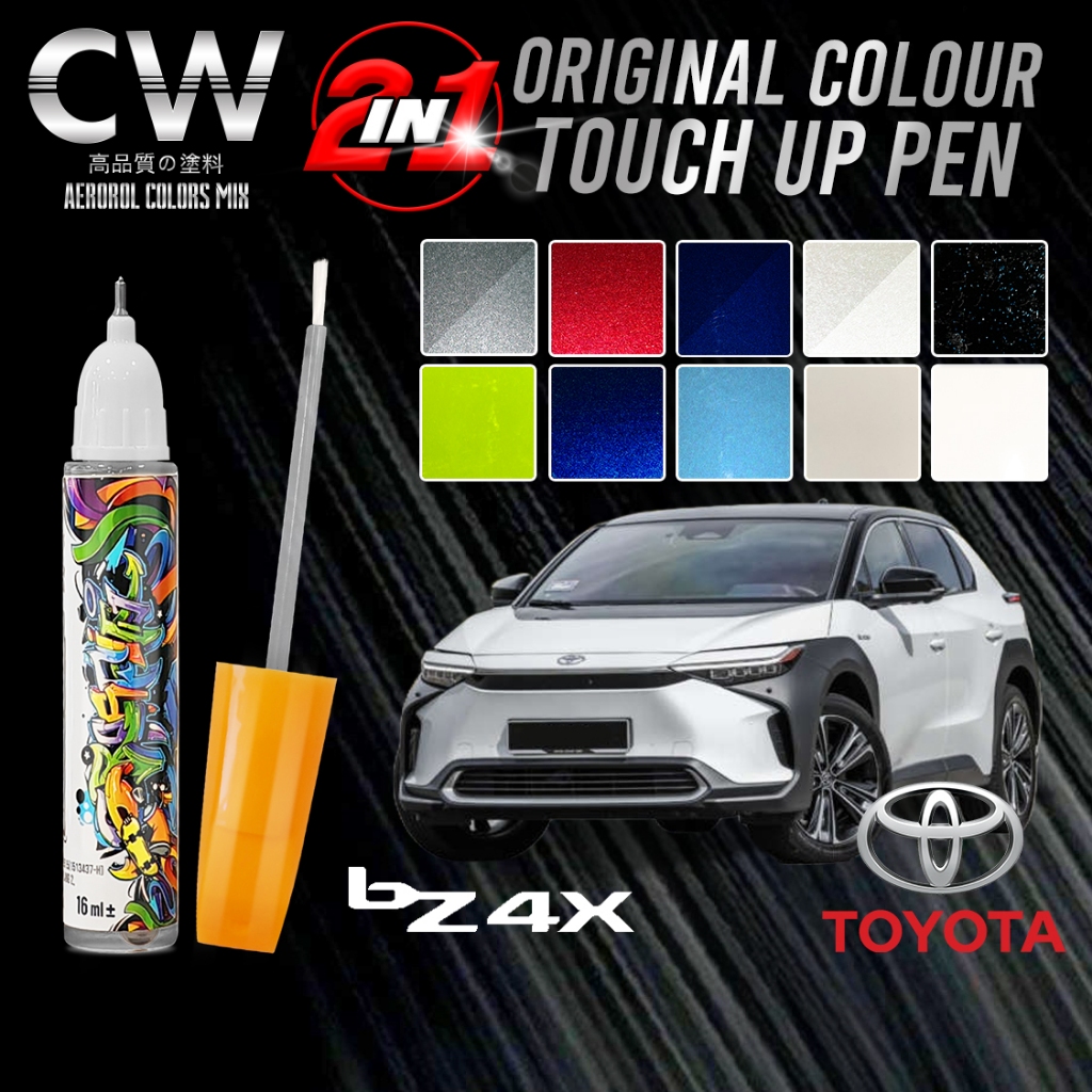 TOYOTA bZ4X Touch Up Paint 2 in 1 Touch Up ปากกา + ขวดแปรง DIY Cat Calar Kereta