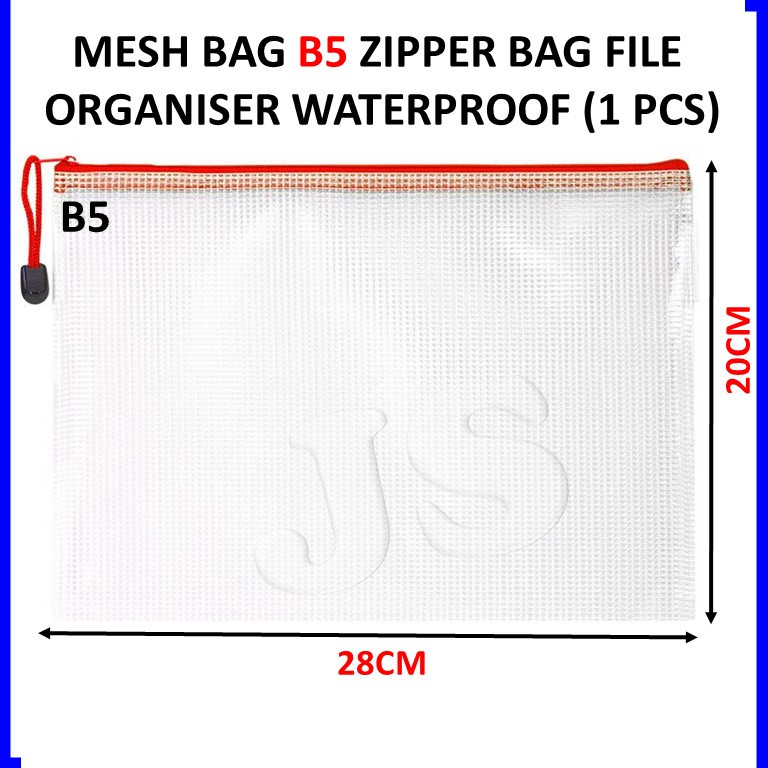 A4 กระดาษ FILE BAG L SHAPE FILE BAG 文件袋 B5 MESH ZIPPER FILE BAG BAG กันน้ํา TRANSPARENT BAG 拉链袋 (1 ช