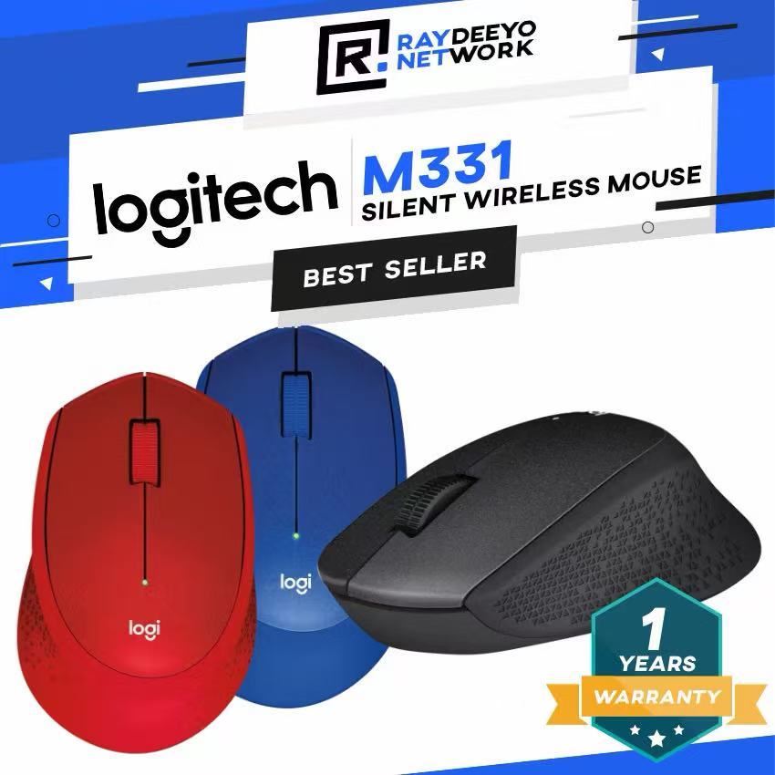 เมาส์ไร้สาย Logitech M331 Silent Plus - แดง / ดํา / น้ําเงิน