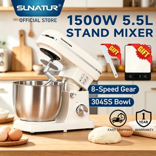 SUNATUR Stand Mixer Home Automatic Multifunctional Mixer Kitchen Chef Baking Blender (1500W/5.5L) SR-3206A