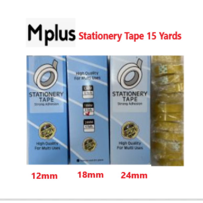 Mplus เทปเครื่องเขียนคุณภาพ 15 หลาสําหรับโรงเรียน, บ้านและสํานักงาน