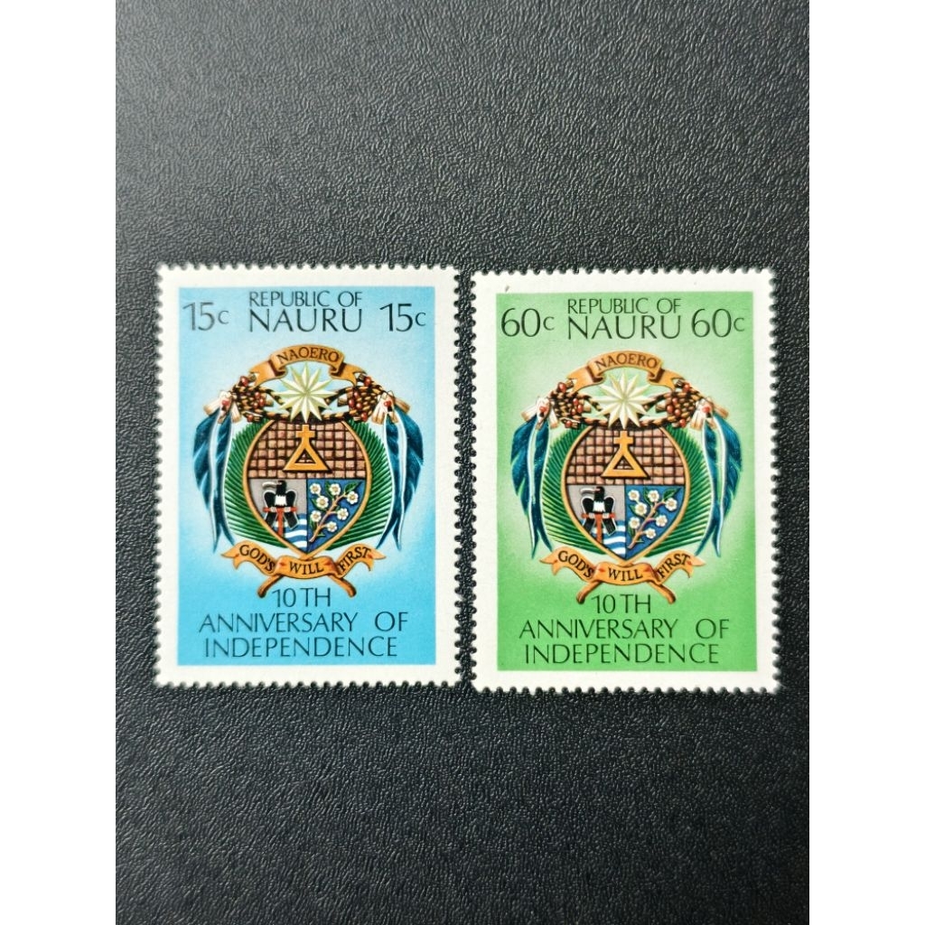 CE151 Nauru ปี 1978 แสตมป์ประกาศอิสรภาพ 10 ปีครบชุด 2v MNH