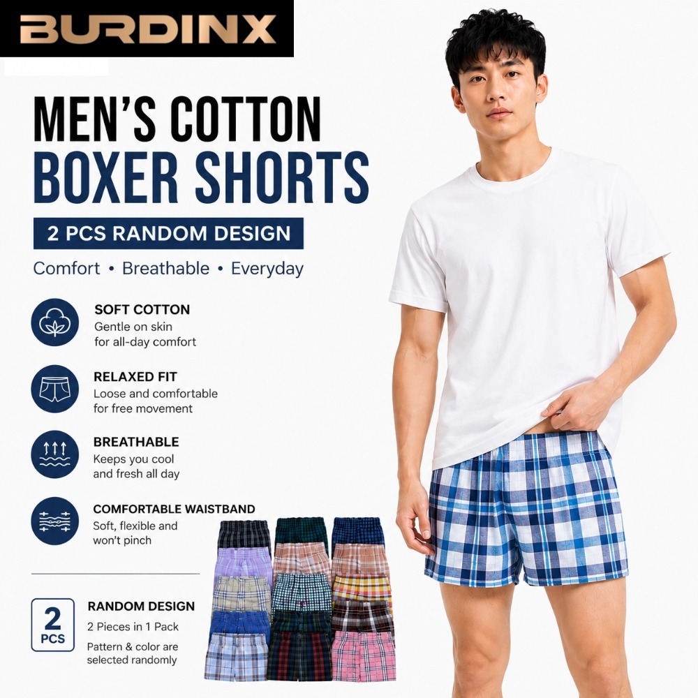 2 ชิ้น UOKIN กางเกงบ็อกเซอร์ผู้ชายผ้าฝ้าย 2 ชิ้น/แพ็คนุ่มระบายอากาศ