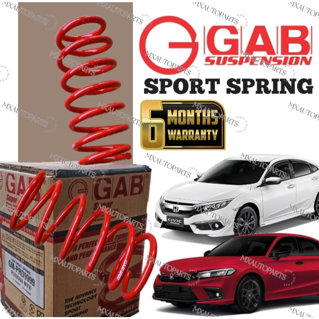 GAB SPRING SPORT LOWER HONDA CIVIC FC FK TEA TBA TAT / CIVIC FE FL T24 T20 1SET 4 ชิ้น