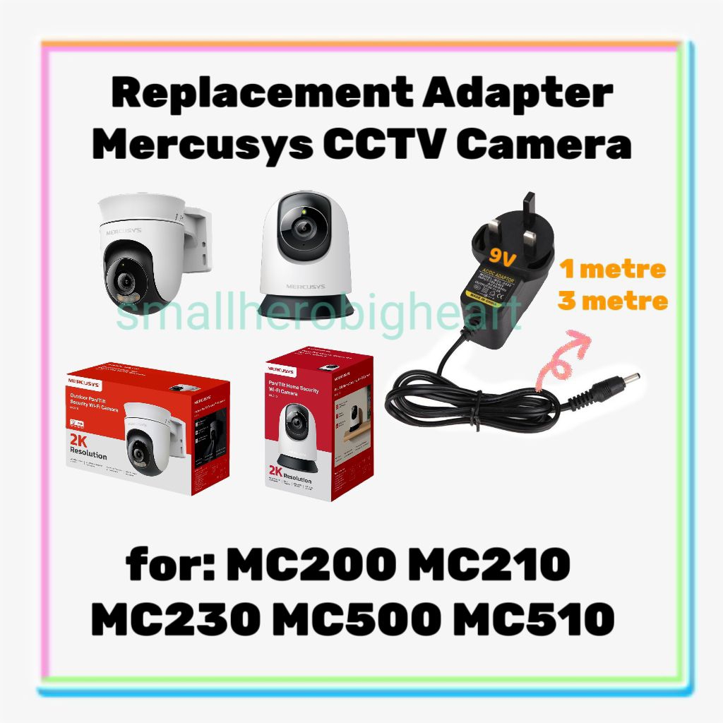 อะแดปเตอร์แปลงไฟทดแทน 9V สําหรับกล้องวงจรปิด Mercusys MC200 MC210 MC230 MC500 MC510