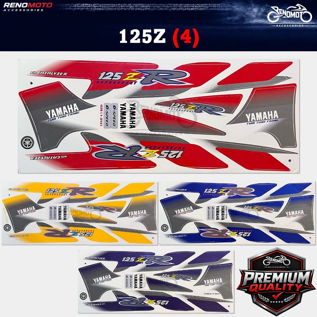 Yamaha 125Z (4) Y125ZR / Y125Z / Z125 Body Stripe Sticker Set Premium