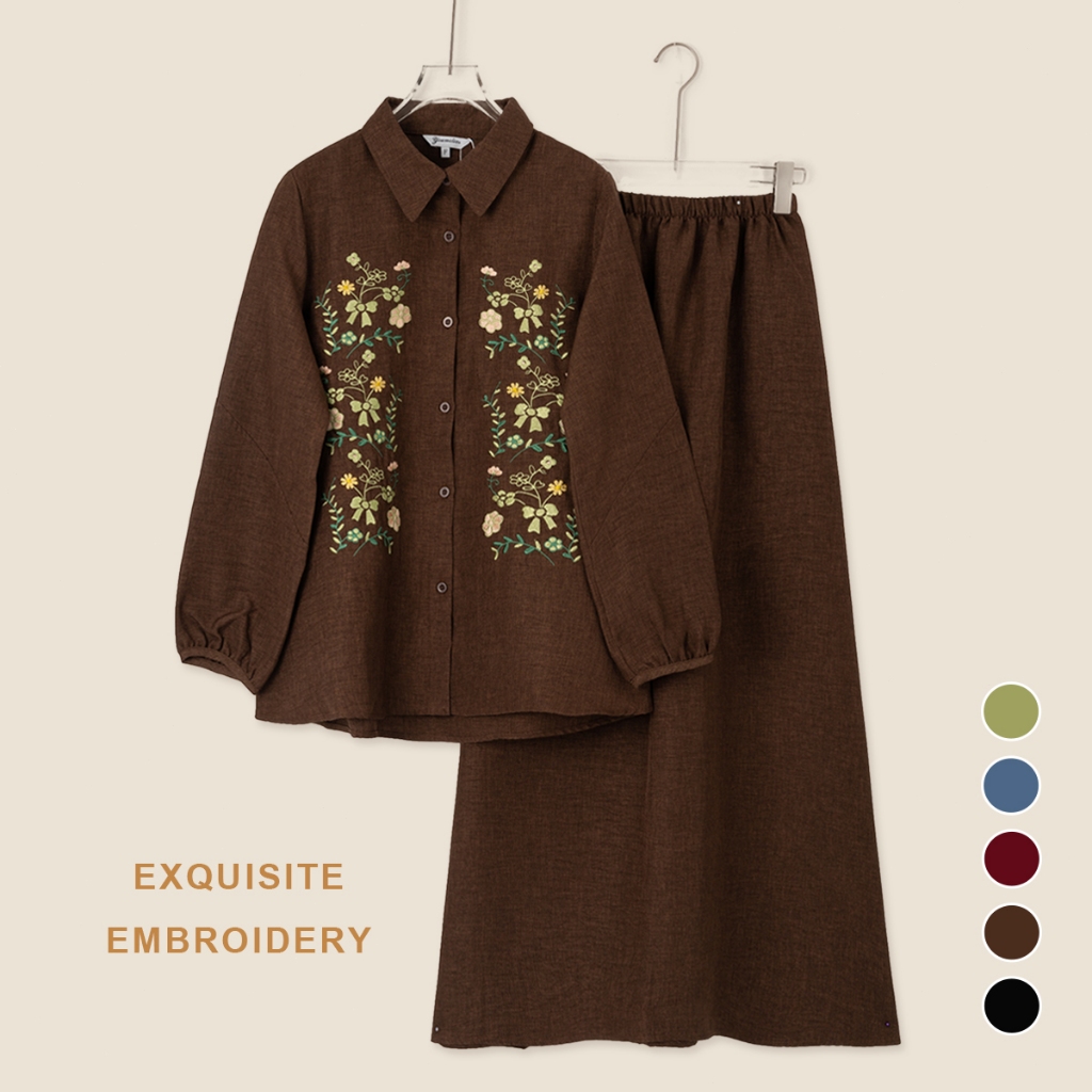 YOUMILIER JAWANA PREMIUM EMBROIDERED BAJU AND SKIRT CHIC SET YMWM173