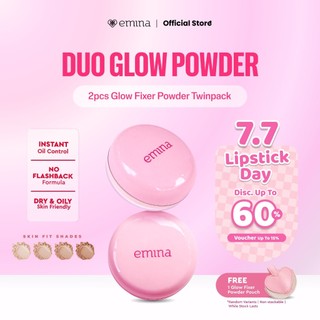 [7.7 DEALS] NEW! Duo Glow Powder (2pcs) - Glow Fixer Powder - Light-feel Glow Finish | Tahan Lama | with 4 Shades