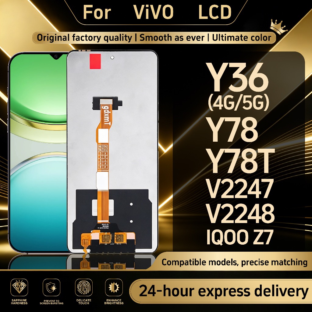 ชุดหน้าจอสัมผัส LCD สําหรับ ViVO Y36(4G)/Y36(5G)/Y78/Y78T/IQOO Z7/V2247/V2248 - จอแสดงผลทดสอบ 100%