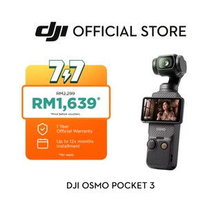 DJI Osmo Pocket 3 - Handheld | 1-Inch CMOS & 4K/120fps | 2-Inch Rotatable Screen | 3Axis Gimbal Mechanical Stabilization