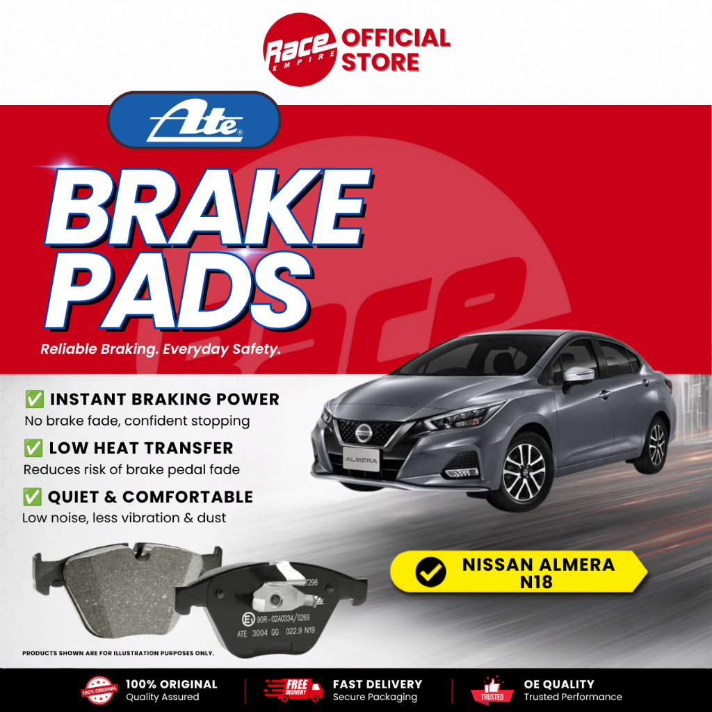 ผ้าเบรคหลัง ATE - NS ALMERA N18 1.0T
