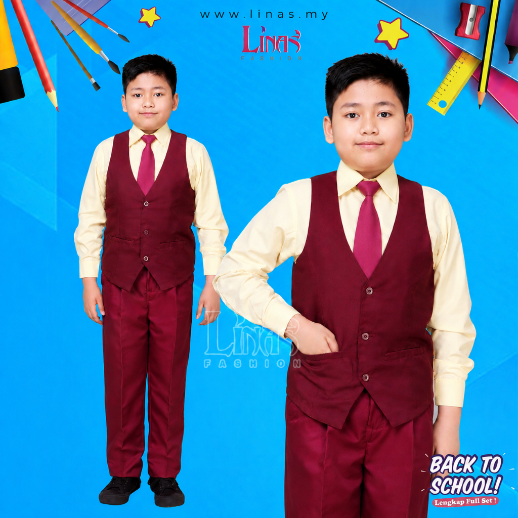 LINAS FASHION SCHOOL PANTS MAROON SCHOOL UNIFORM SCHOOL PANTS UNIFORM
