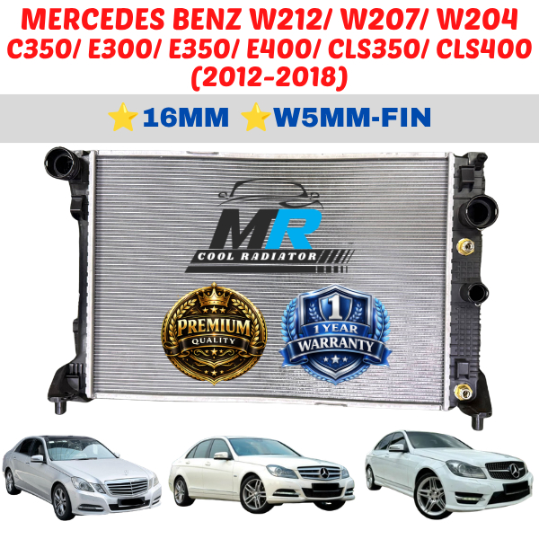 MERCEDES BENZ W204 W212 W207 C350/E300/E350/E400 W5MM-FIN 16MM คุณภาพสูงหม้อน้ํา Tangki Air