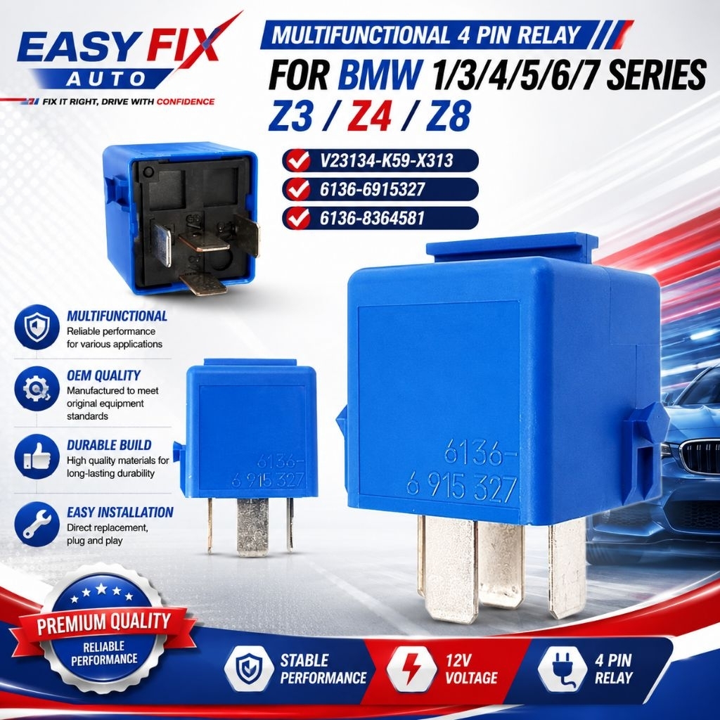 มัลติฟังก์ชั่น 4 พินรีเลย์สําหรับ bmw 1/3/4/5/6/7 series z3/z4/z8 V23134-K59-X313 6136-6915327 6136-