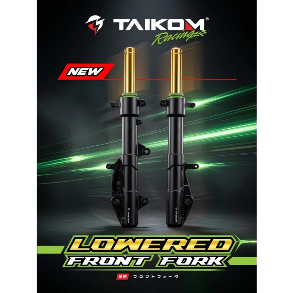 TAIKOM RACING FRONT FORK ASSY GOLD RACING LOWERED 4 ซม./1.5INCH FORK DEPAN GOLD YAMAHA & HONDA PLUG 