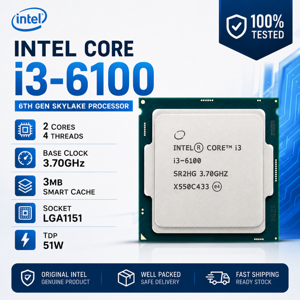 ใช้ Intel Socket LGA1151 CPU โปรเซสเซอร์ / I3 6100 / I3 7100 / 6th 7th Gen Desktop PC โปรเซสเซอร์ทดส